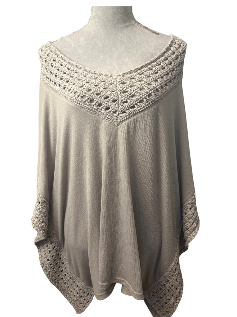 Knox Rose Openwork Knit Shell in Light Taupe